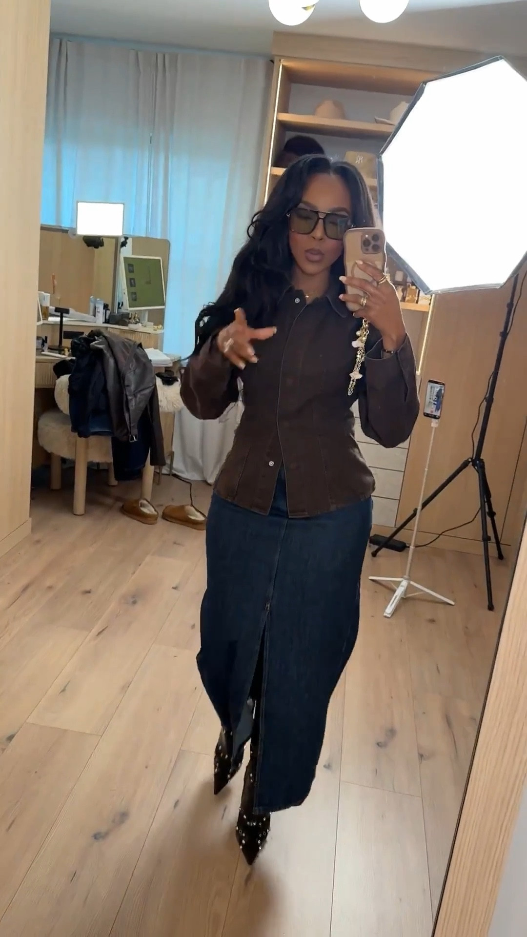 Structured and sleek for winter days — this fitted jacket paired with a dark denim skirt creates that clean, elevated shape that always looks intentional and put-together.

Perfect for dinner nights, casual meetings, weekday errands, and elevated everyday style.

📏 Sizing:
Jacket — Small • Skirt — Small • Boots — True to size
📏 Measurements: 5’4” • 138 lbs • 34D • 27” waist • 40” hips

winter denim outfit ideas, structured jacket looks, long denim skirt outfits, chic everyday winter style, polished casual fashion, elevated cold-weather basics

✨ everything linked below for easy shopping

follow me on instagram and youtube @kirasfashionfinds

#LTKPetite #LTKootd