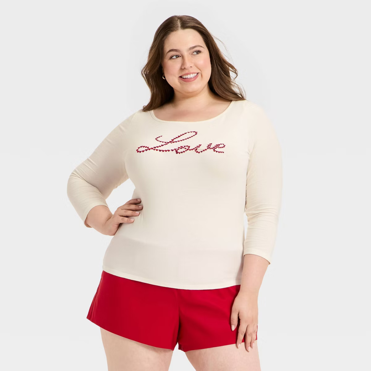 Women's Slim Fit Long Sleeve Valentine's Day Graphic Boat Neck T-Shirt - Universal Thread™ | Target