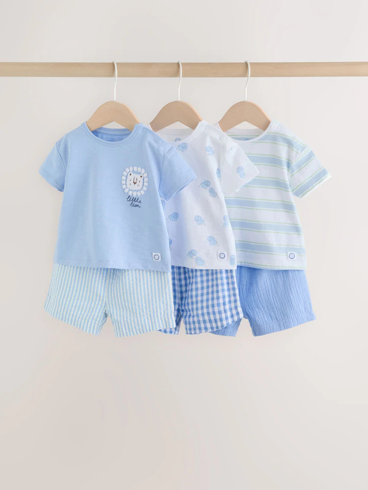 Blue Lion Tops and Shorts Baby Set 6 Piece (0mths-3yrs) | Next US