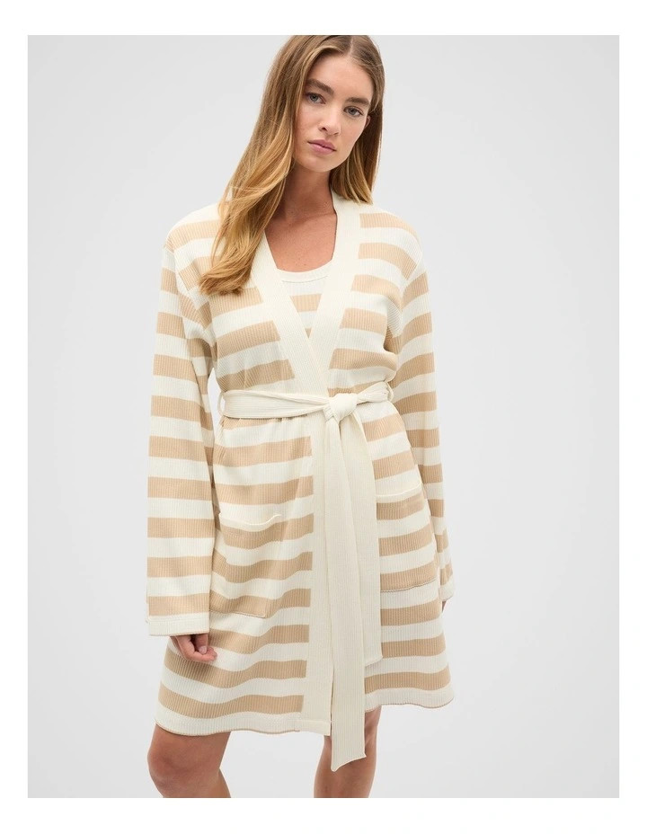 Stripe Robe in Ecru | Myer
