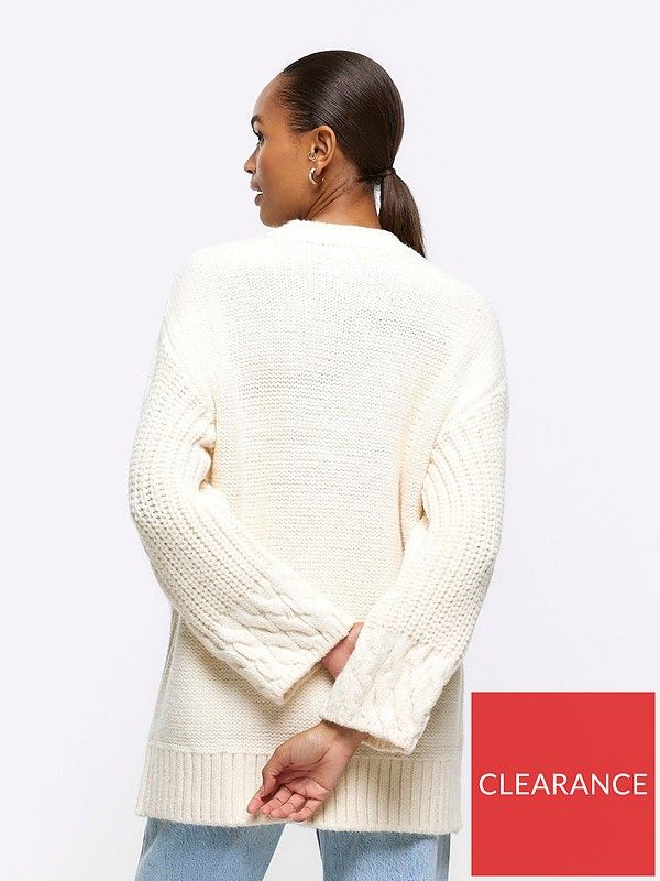 Cable Knit Jumper - Cream | Very (UK)