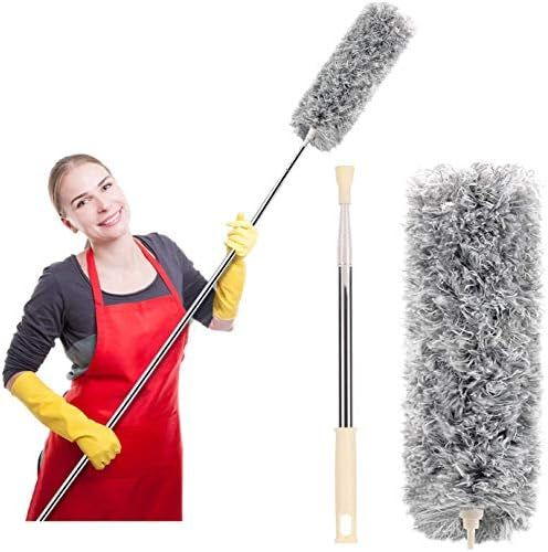 Microfiber Duster for Cleaning with Extension Pole(Stainless Steel), Extra Long 100 inches, with ... | Amazon (US)