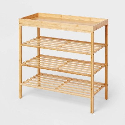 4 Tier Bamboo Shoe Rack - Brightroom™: Shoe Organizer for Closet & Entryway, Holds 12 Pairs, Freestanding, Multicolored | Target