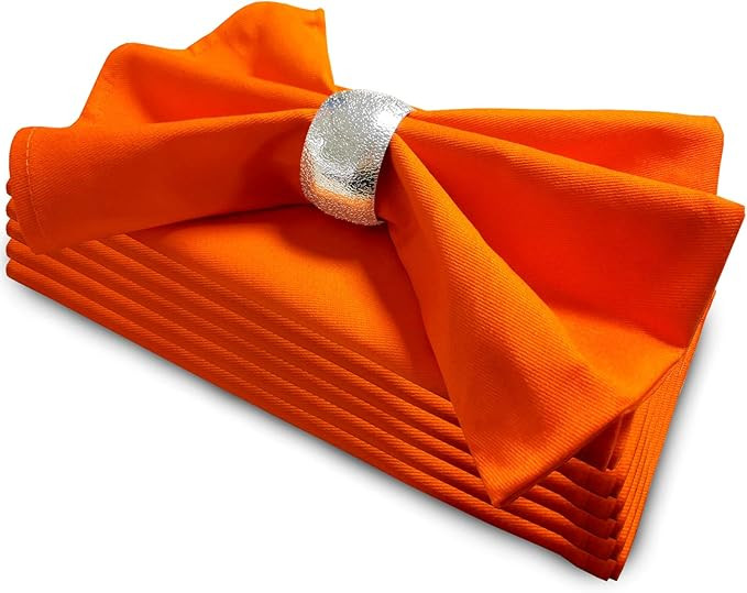 Fall Cloth Napkins Set of 6, 100% Cotton Orange Cloth Napkins Washable Reusable, Auntum Napkins P... | Amazon (US)