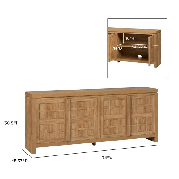 Bateson Modern 74" Sideboard with Storage Cabinets | Wayfair North America