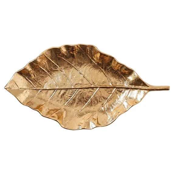 Cast Aluminum Leaf Tabletop Decoration, Gold, 14", Fall by Way To Celebrate | Walmart (US)