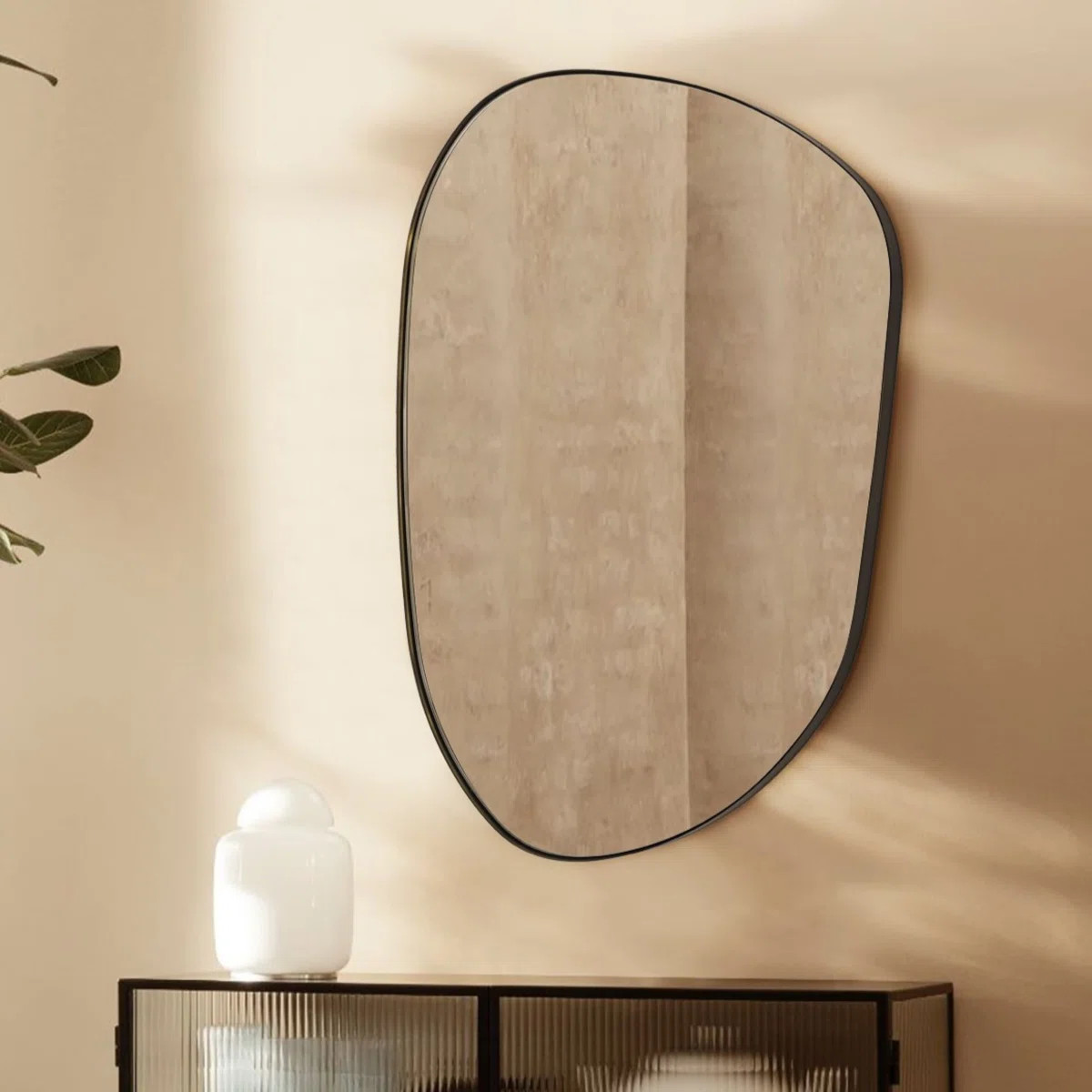 Bertlinde Asymmetrical Stainless Steel Framed Wall Mirror | Wayfair North America