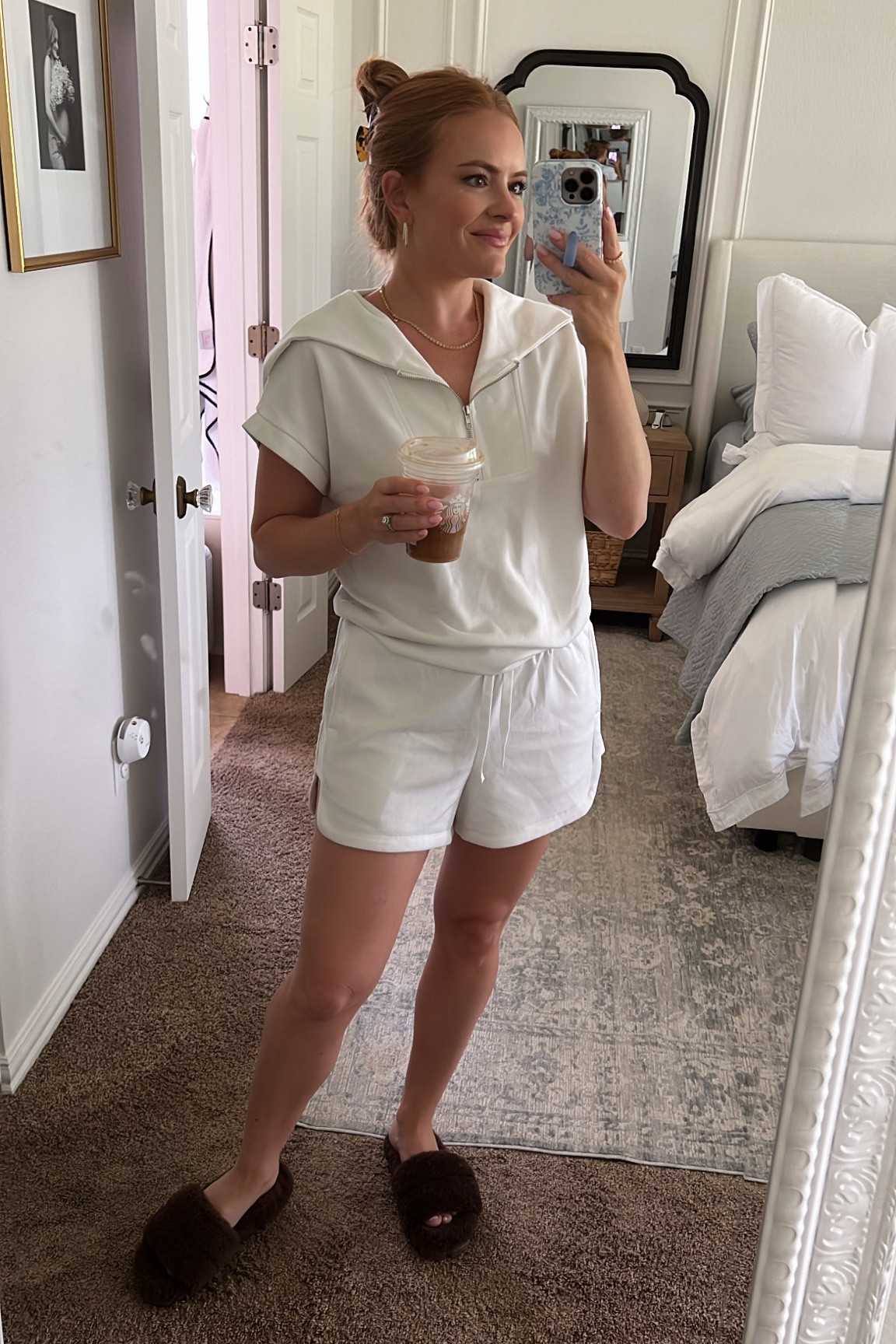 Sunday comfy outfit! Amazon set with Ugg slippers! Go up a size in the Amazon set!