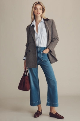 The Colette Crop High-Rise Wide-Leg Jeans by Maeve | Anthropologie (US)