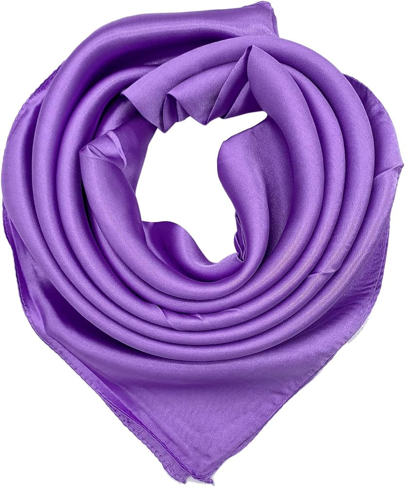 YOUR SMILE Silk Feeling Scarf Women's Fashion Pattern & Solid Color Large Square Satin Headscarf | Amazon (US)