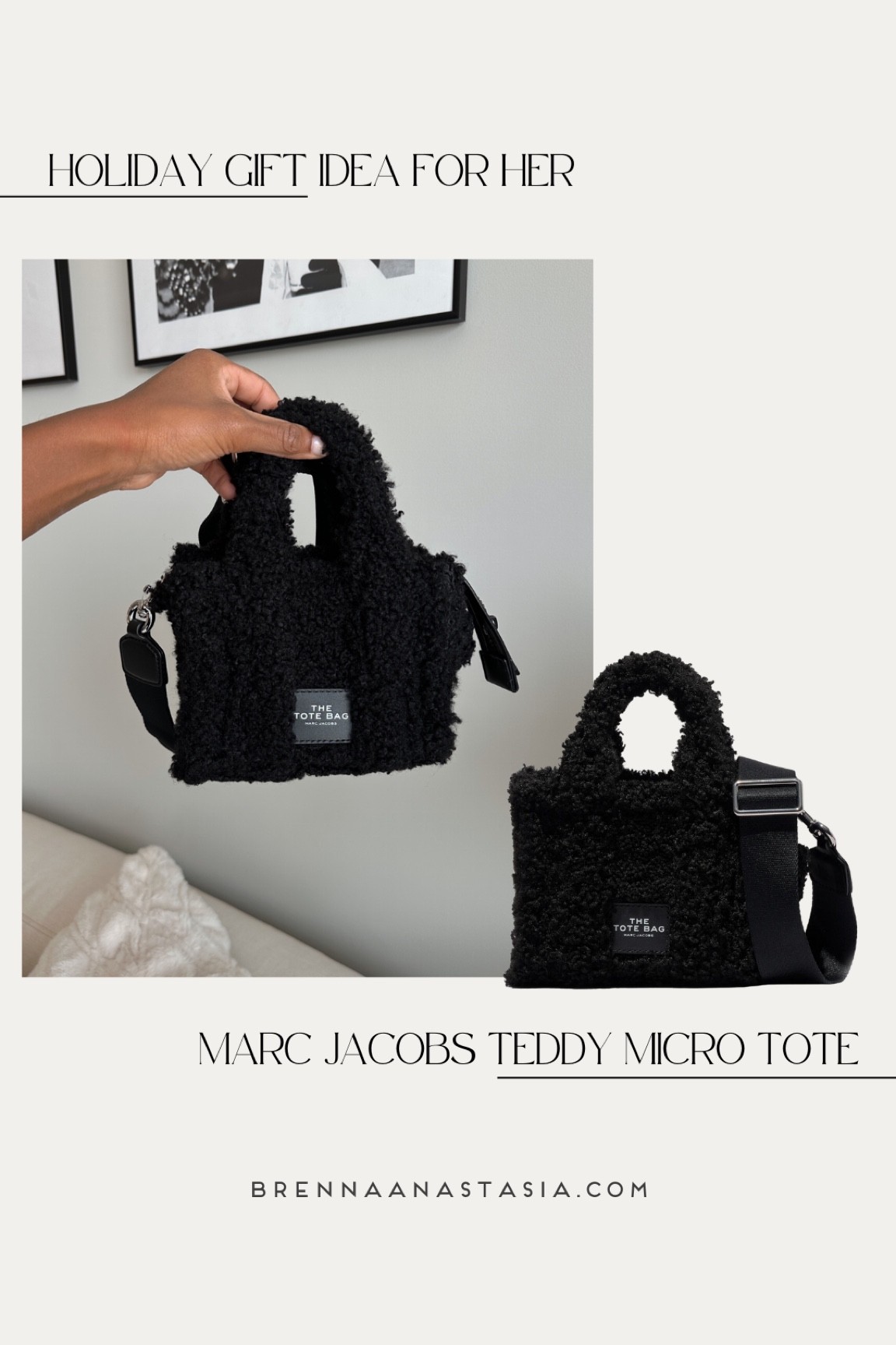 Marc Jacobs Gray Micro The Teddy Tote Bag
