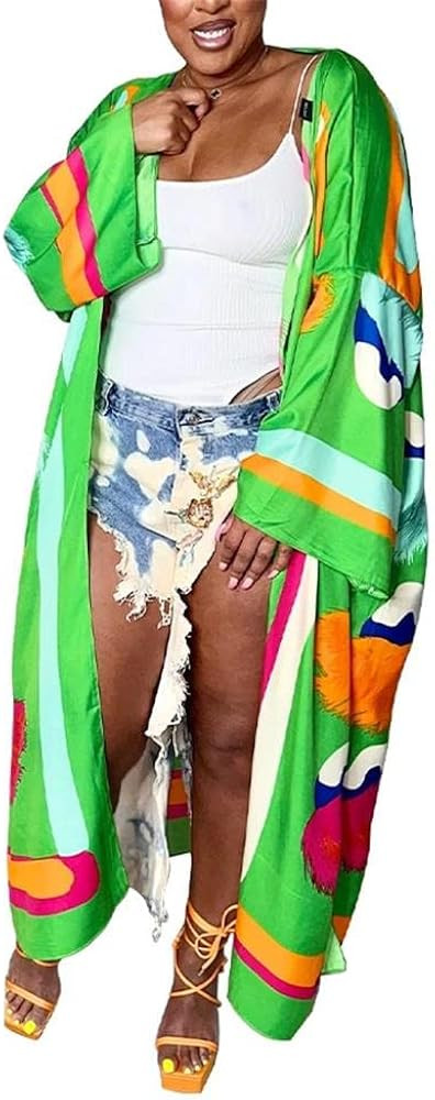 Summer Cardigan For Women Lightweight Satin Open Front Long Kimono Swimsuit Cover Ups Silk Robe P... | Amazon (US)