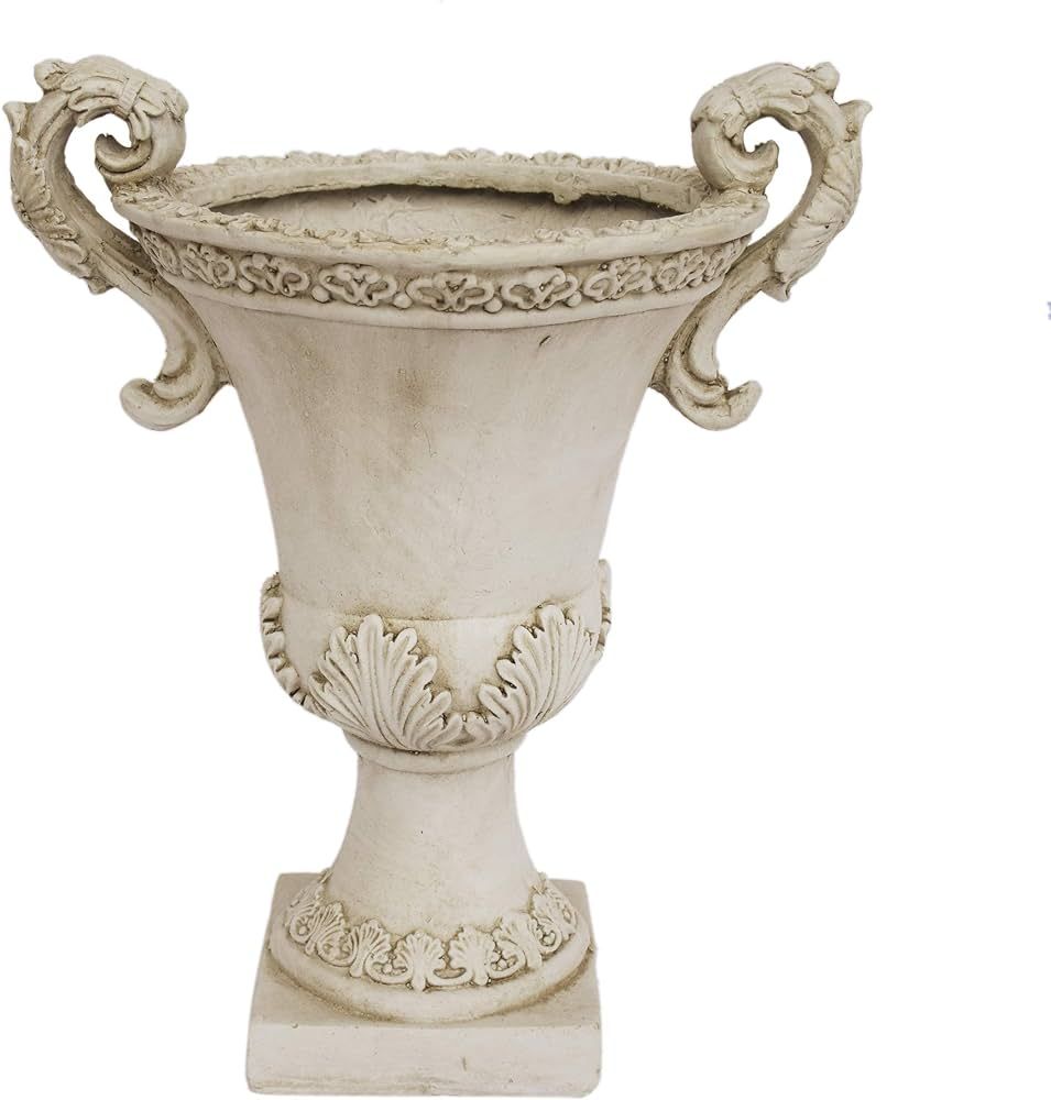 Great Deal Furniture Renee Chalice Garden Urn Planter, Roman, Botanical, Antique White Lightweigh... | Amazon (US)