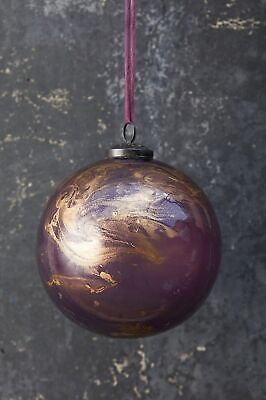 Anthropologie Marbled Gold + Purple Glass Globe Ornament  | eBay | eBay US