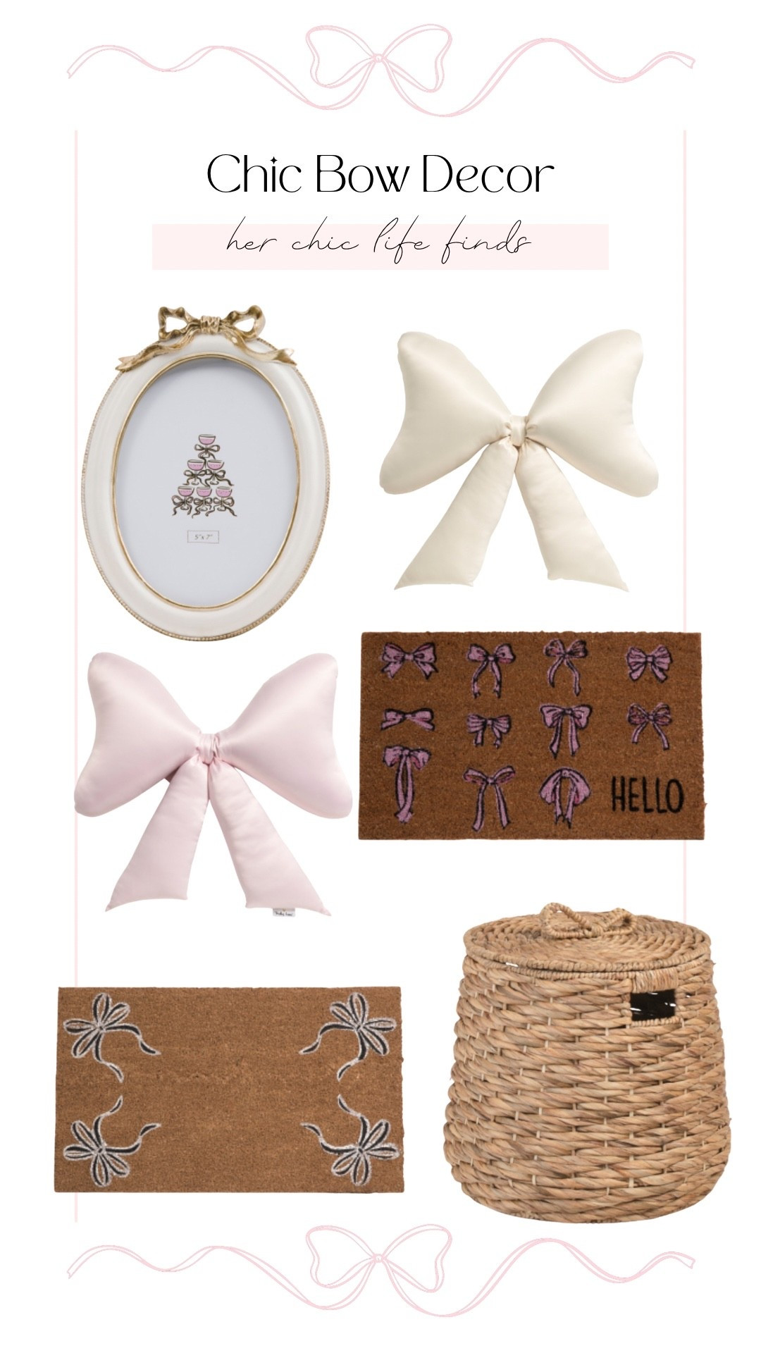 Beautiful bow home decor 
Bow pillows
Bow doormat
Bow basketts

#LTKFallSale #LTKOver40 #LTKHome