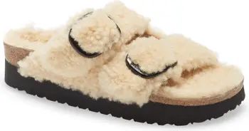 Papillio by Birkenstock Arizona Big Buckle Genuine Shearling Slide Sandal | Nordstrom