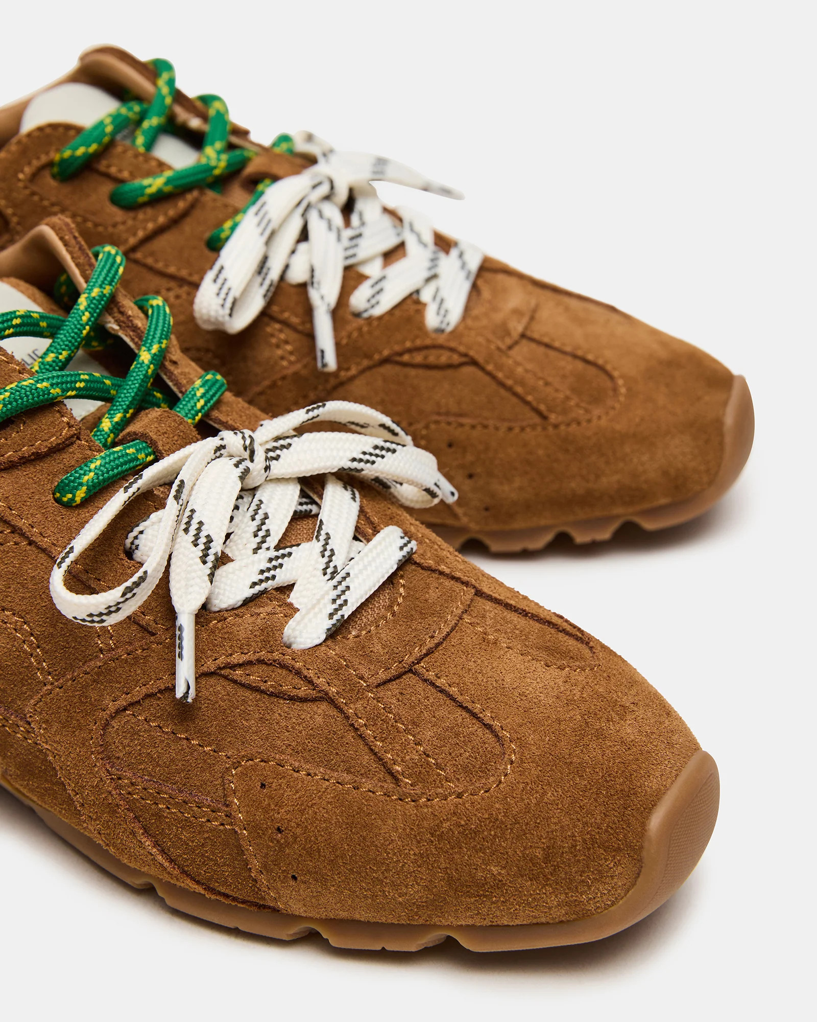 AZIEL Camel Suede Low-Top Lace-Up Women's Sneakers | Steve Madden (US)