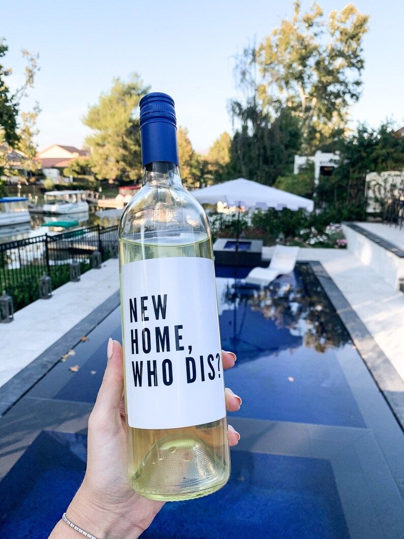 Wine Label 'New home, who dis?' | Etsy (US)