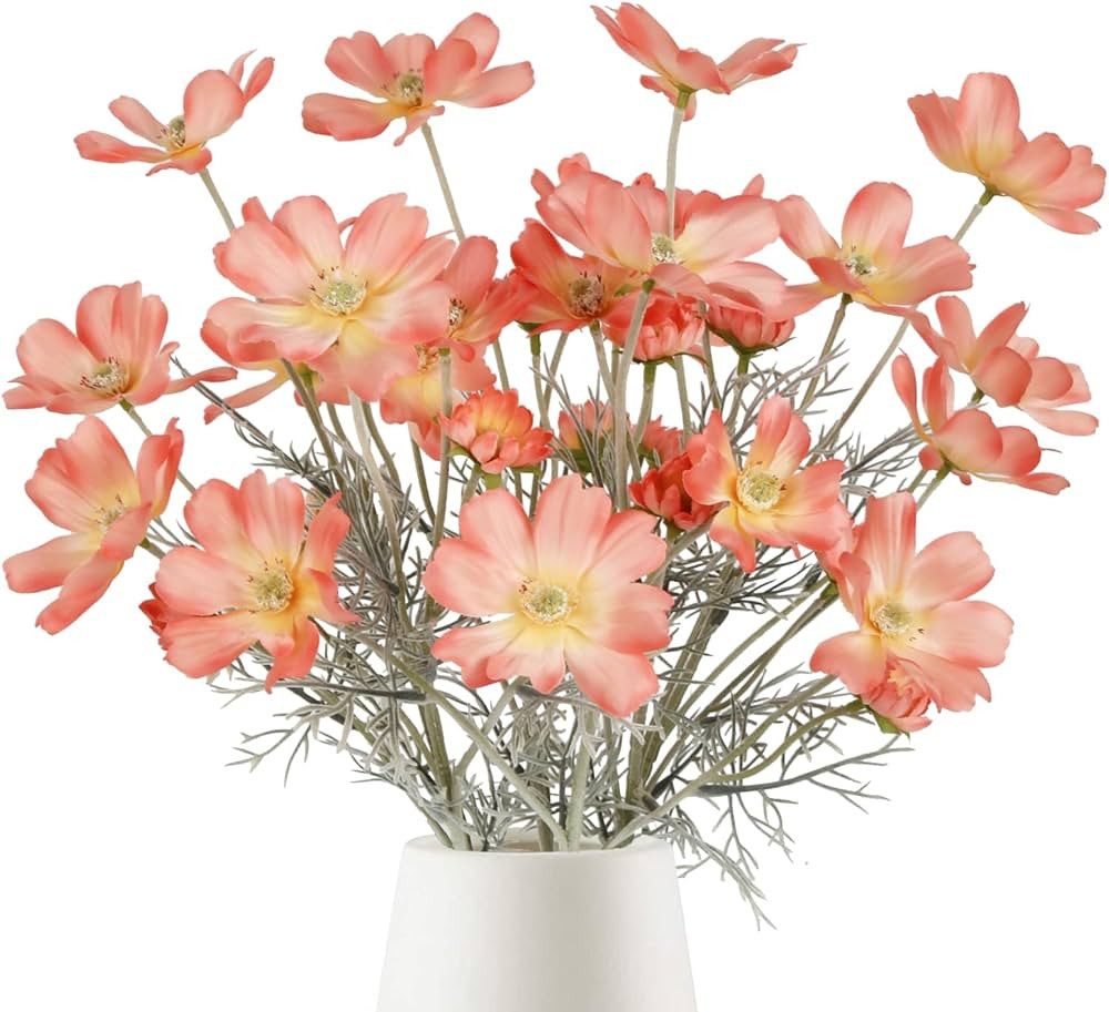 Cosmos Silk Flowers,6PCS Daisy Flowers Artificial 24'' Artificial Wildflower Fake Flowers for Wed... | Amazon (US)