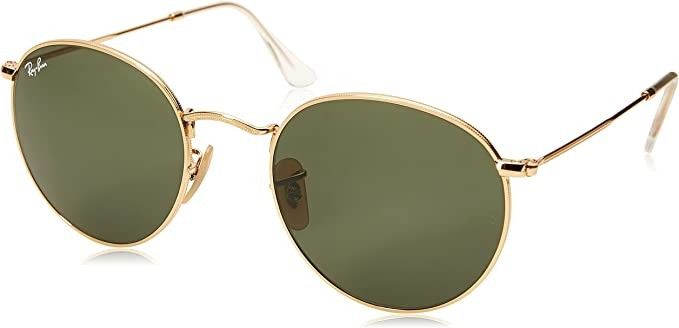 Amazon.com: Ray-Ban RB3447 Round Metal Sunglasses, Gold/G-15 Green, 53 mm : Clothing, Shoes & Jew... | Amazon (US)