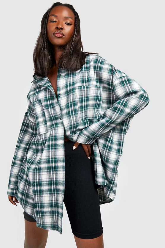Oversized Flannel Shirt | Boohoo.com (US & CA)
