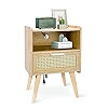 Rattan Nightstand, Boho Nightstand with Drawer,Side Table,Bedside Table, End Table, Rattan Nights... | Amazon (US)