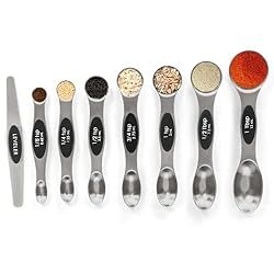 Magnetic Measuring Spoons Set Stainless Steel with Leveler, Stackable Metal Tablespoon Measure Sp... | Amazon (US)