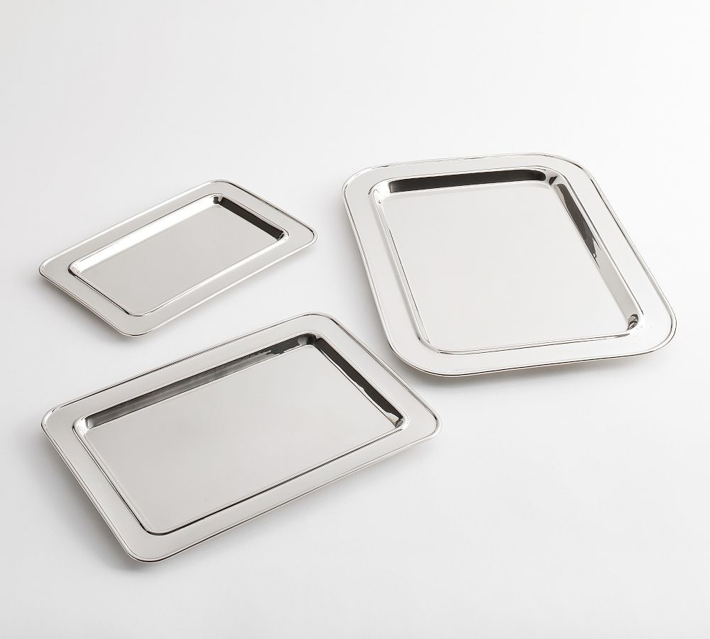 Heritage Silver Bar Trays, Set of 3 | Pottery Barn (US)