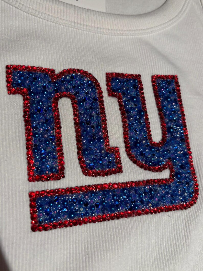 Handmade Rhinestone New York Giants Sparkly Womens Jersey NFL Tank Top - Etsy | Etsy (US)