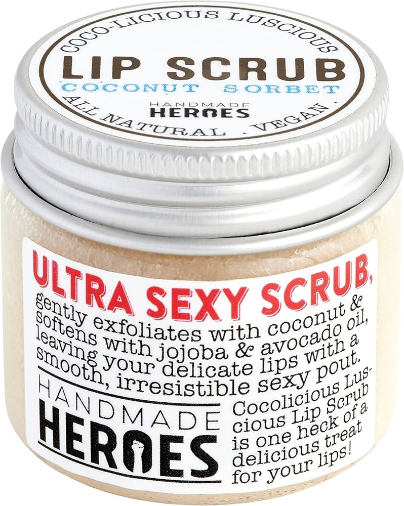 Handmade Heroes 100% Natural Lip Scrub, Vegan Conditioning Coconut Exfoliator - Gentle Exfoliant,... | Amazon (US)