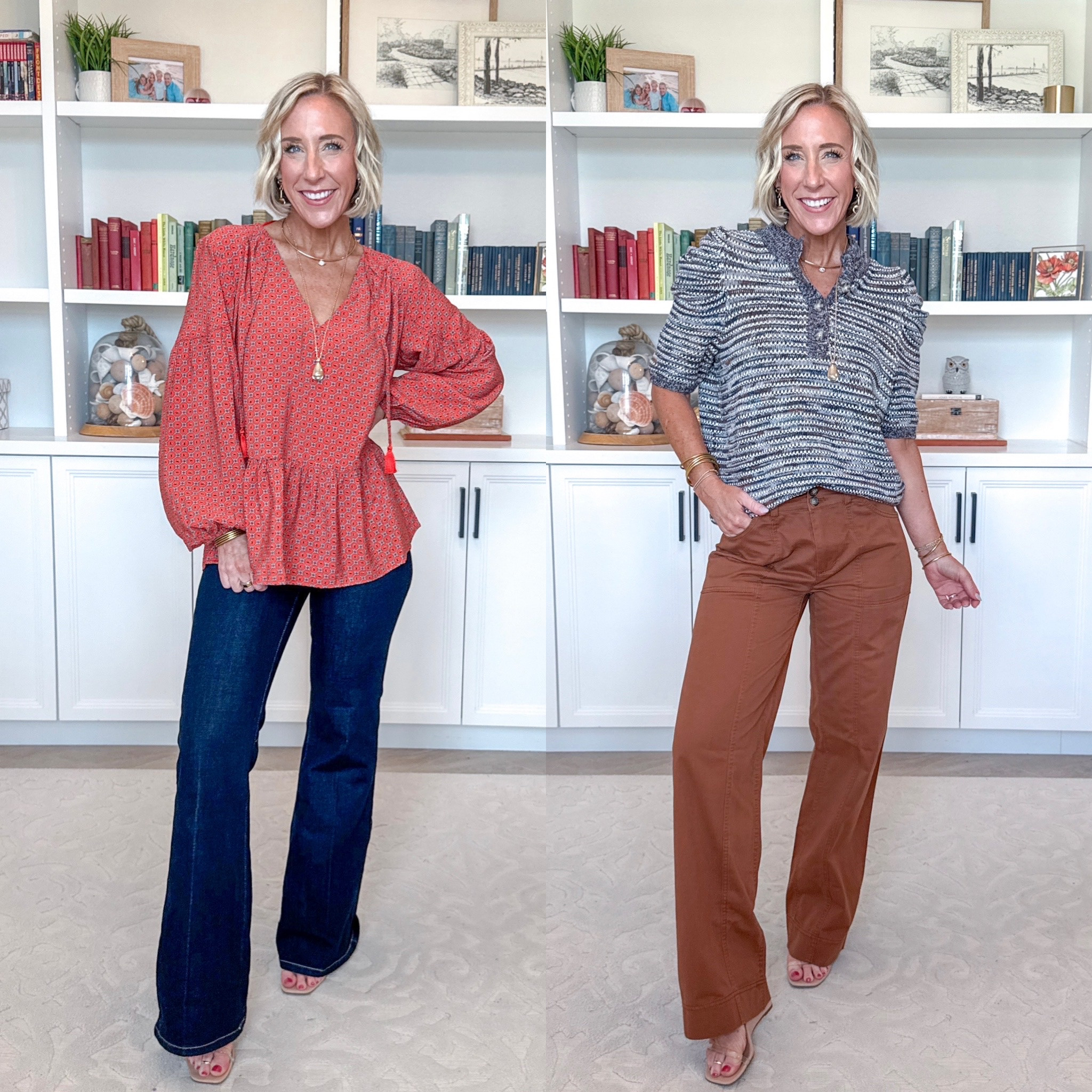 #WalmartPartner - new arrivals - all under $28. @Walmart #walmartstyle : Gathered Yoke Blouse w/ Long Sleeves - size XS. $19.98. 4 colors. * High Rise Flare Jeans - size 0 (tight). $26.98. 2 washes. Wide Leg Utility Pants - size 0 (runs small). $26.98. 4 colors. * Henley Sweater w/ Puff Sleeves - size XS. $19.98. 3 colors.

#LTKSeasonal #LTKOver40 #LTKPetite