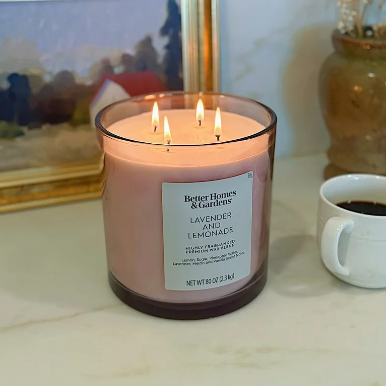 Better Homes and Gardens Lavender and Lemonade Scented 4-Wick Large Oversized Jar Candle 80oz. | Walmart (US)
