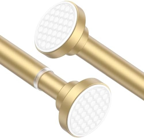 AIZESI Tension Curtain Rod 28 to 48 Inch, 1pcs Tension Rod 1 Inch Diameter Gold Small Shower Curt... | Amazon (US)
