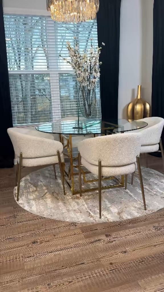 Modern Dining Chairs | Bouclé Dining Chair Set
These dining chairs completely transformed my dining room.
The soft bouclé fabric paired with the brushed metal frame gives them that perfect balance of modern and luxe. They’re comfortable, elegant, and instantly make the entire dining space feel more elevated.
If you’re updating your dining room or looking for chairs that work with modern or glam interiors, this style is a beautiful statement without overwhelming the space.
Shop the dining chairs and decor from this dining room setup below.
Let’s decorate. ✨ 

 #LTKSeasonal #LTKHome #LTKSaleAlert
