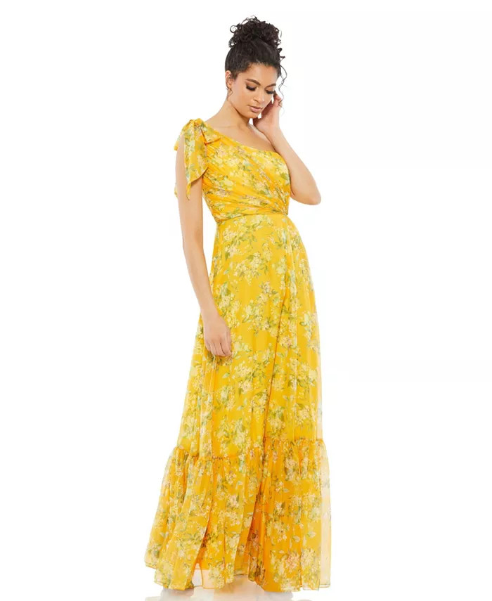 Women's Ieena Floral One Shoulder Bow Maxi Dress | Macys (US)