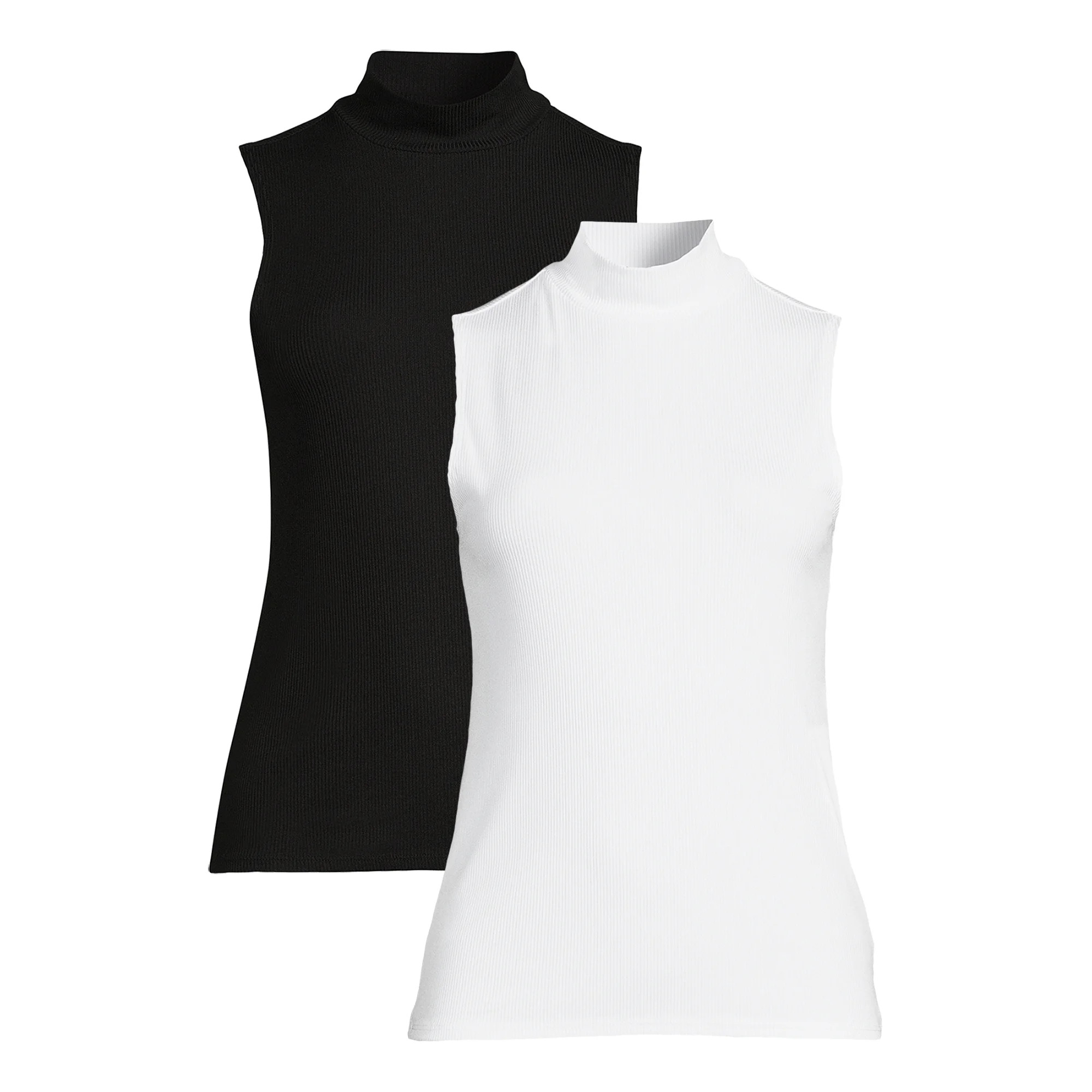 No Boundaries Women's Juniors Sleeveless Mock Neck Top, 2-Pack, Sizes XS-XXXL | Walmart (US)