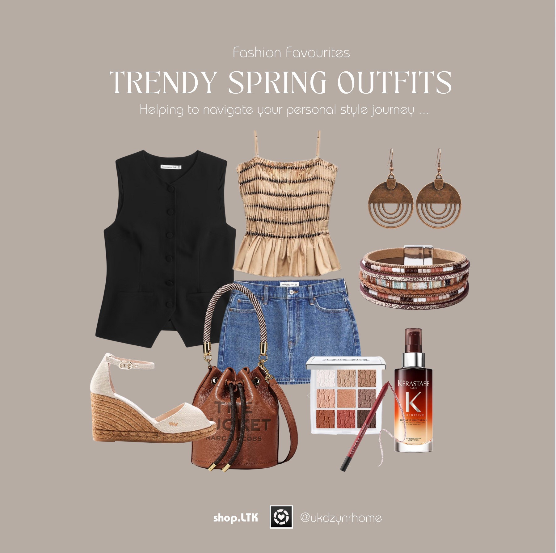 Trendy Spring Outfits | Denim Short Skirt | Sandals | Bucket Bag | Makeup | Sleeveless Waist Coat | Womens Tops | Earrings | Beaded Bracelets | Eyeshadow | Liner | Face Cream | Date Night Outfit | Spring Outfits | Summer Outfits 

#LTKShoeCrush #LTKStyleTip #LTKFindsUnder50