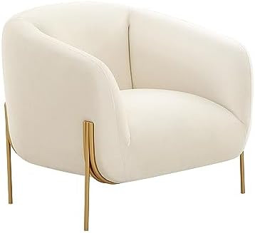 Kandra Cream Velvet Accent Chair | Amazon (US)