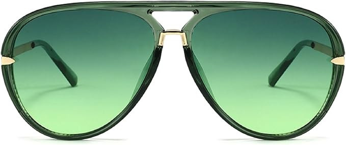 Oversized Pilot Sunglasses Women Fashion Big Frame Sun Glasses Goggle Trendy Metal Frame Oval Sha... | Amazon (US)