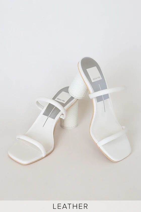 Noles White Leather High Heel Sandals | Lulus (US)