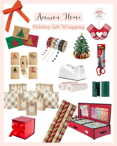 Holiday gift wrapping @AmazonHome 
🔑 wrapping papers, ribbons, bows, wrapping paper storage, hallmark 

#LTKhome #LTKHoliday
