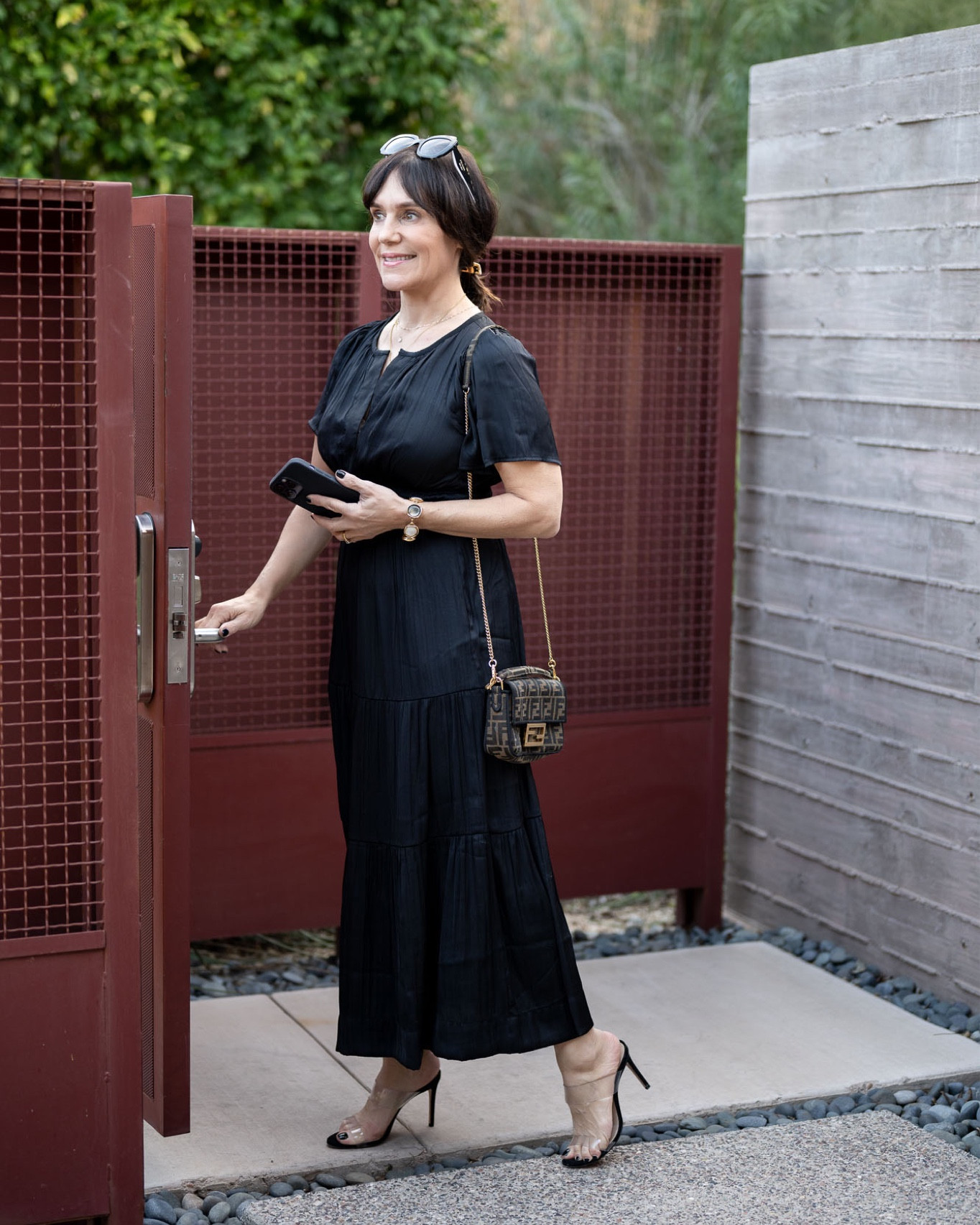 anthropologie somerset dress black Arabella Black Satin Gown main image 0
