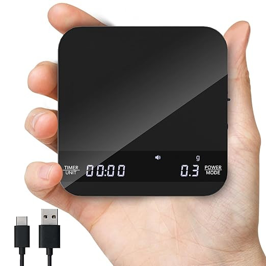Coffee Scale with Auto Timing, Mini Rechargeable Espresso Scale with Timer, 2kg/0.1g High Precisi... | Amazon (US)