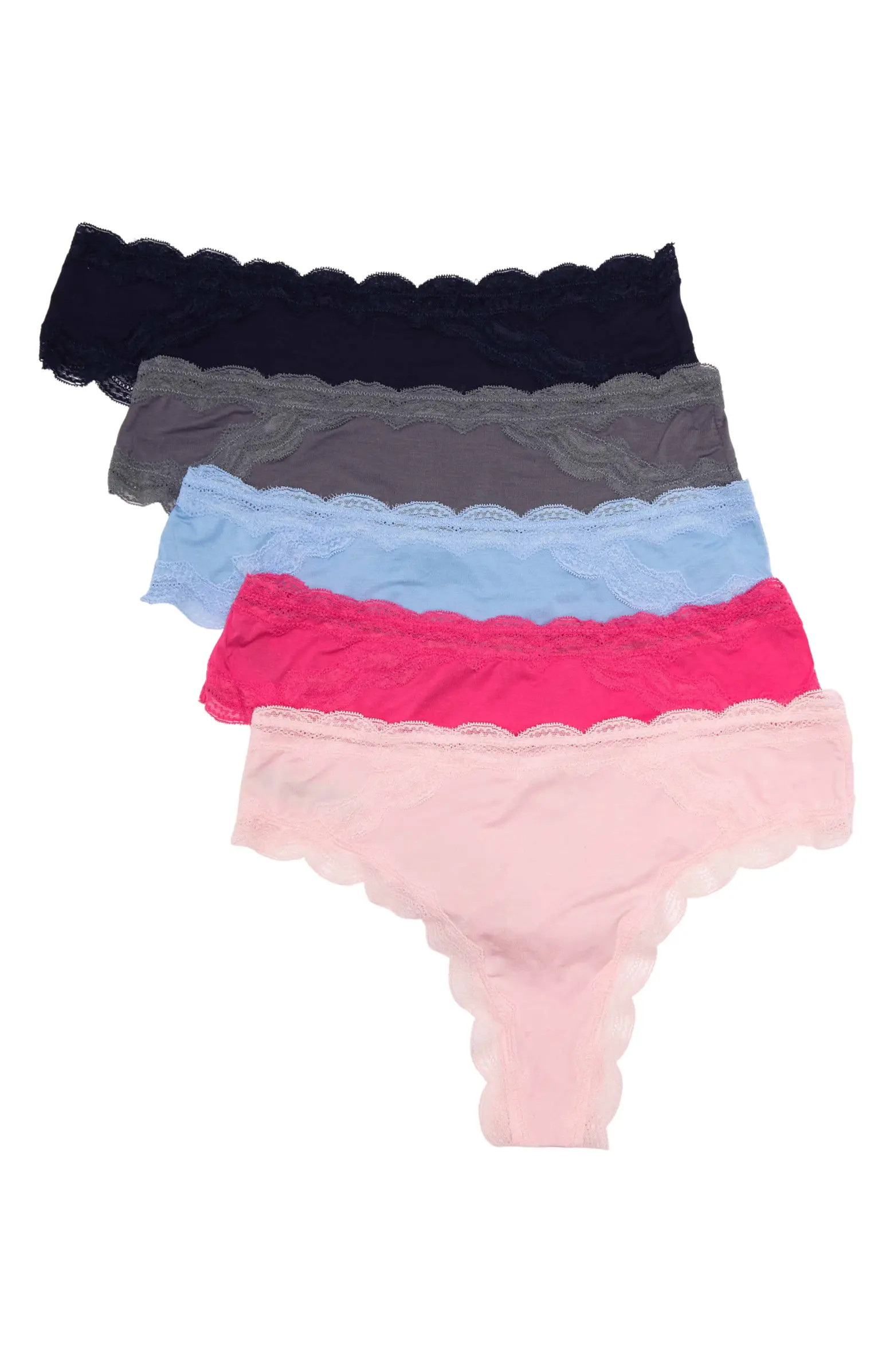 HONEYDEW Katya 5-Pack Jersey Thong Underwear | Nordstromrack | Nordstrom Rack