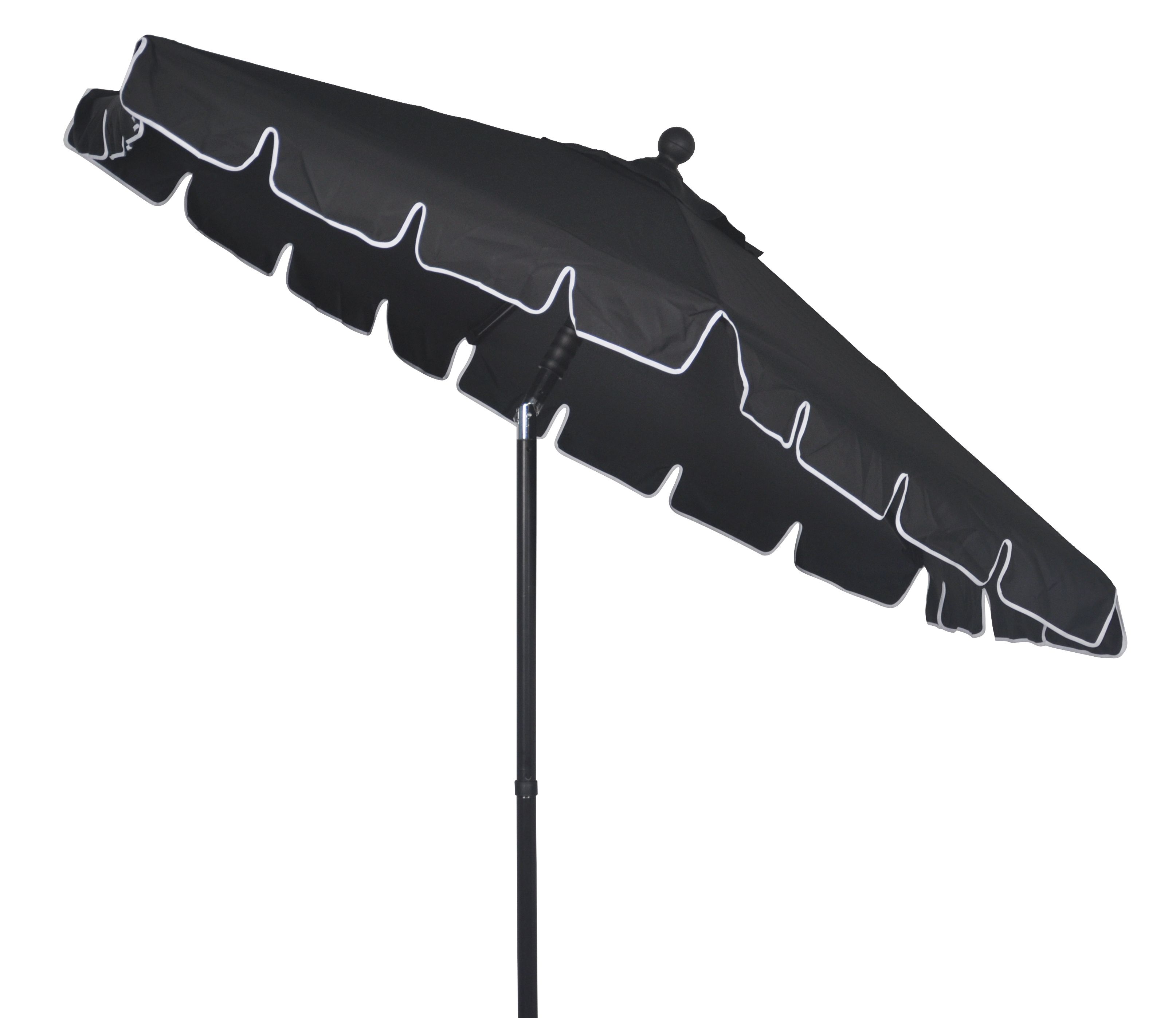 Better Homes & Gardens Scalloped 7.5’ Push-Up & Tilt Patio Umbrella, Black | Walmart (US)