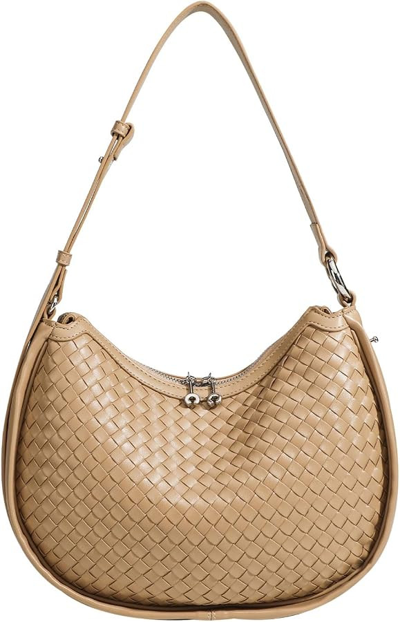 Crescent Shoulder Bag for Women, Woven Crossbody Bag, Small Clutch Purse, Hobo Tote Handbags with... | Amazon (US)