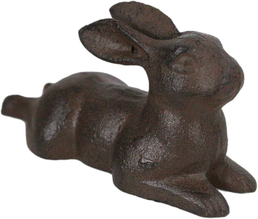 Ebros Gift Cast Iron Whimsical Bunny Rabbit Lying Down Abstract Taxidermy 3D Art Sculpture 5.25" ... | Amazon (US)