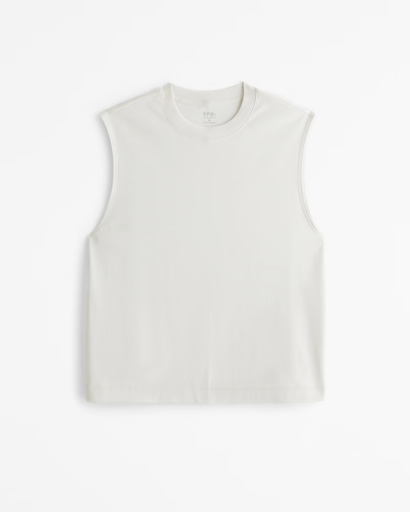 Abercrombie & Fitch Men's YPB Active Heavyweight Cropped Cotton Tank in Cream - Size L | Abercrombie & Fitch (US)