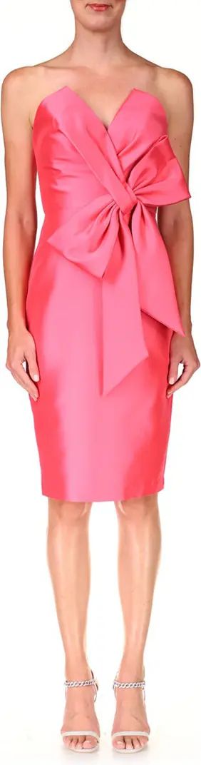 Badgley Mischka Collection Bow Front Strapless Body-Con Cocktail Dress | Nordstrom | Nordstrom