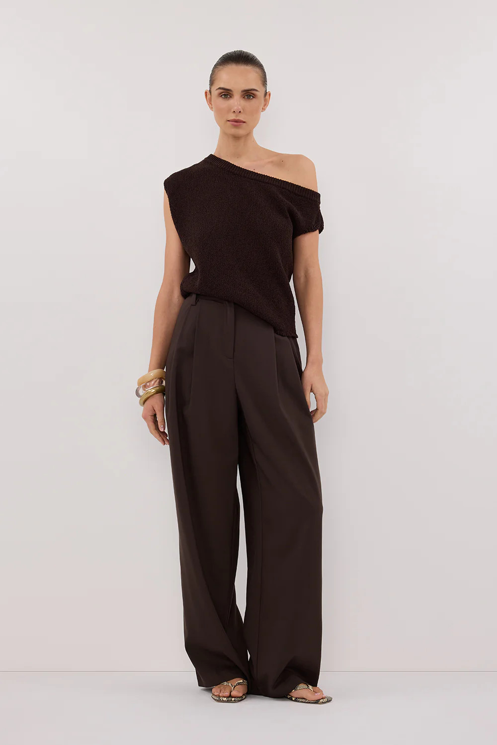 KERRY CHOC ASYM KNIT TOP | DISSH